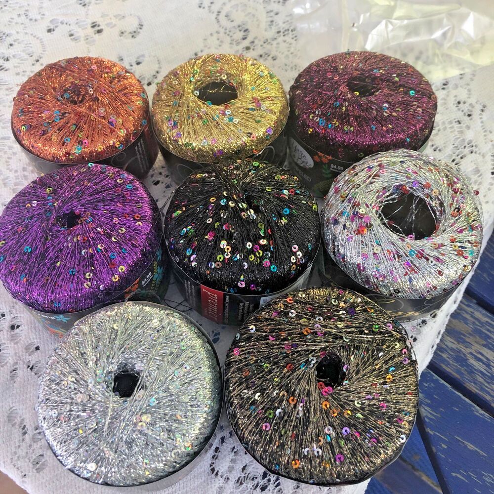 Enchant and Bejeweled  mini Sequins Glitter yarn 25g 300-400yds Luxury